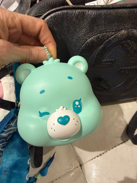 Pimp your bag testa orsetto del cuore  portaoggetti verde acqua