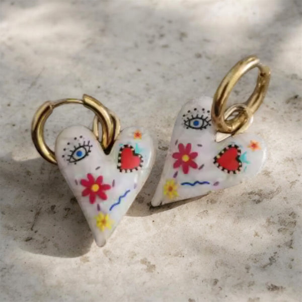 Mono orecchino Tatoo Mistero del Corazon vari disegni cerchietto meno spesso