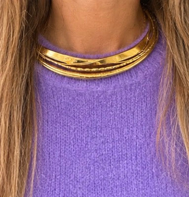 Collana Anastasia  rigida girocollo choker multifili uniti  due varianti colore