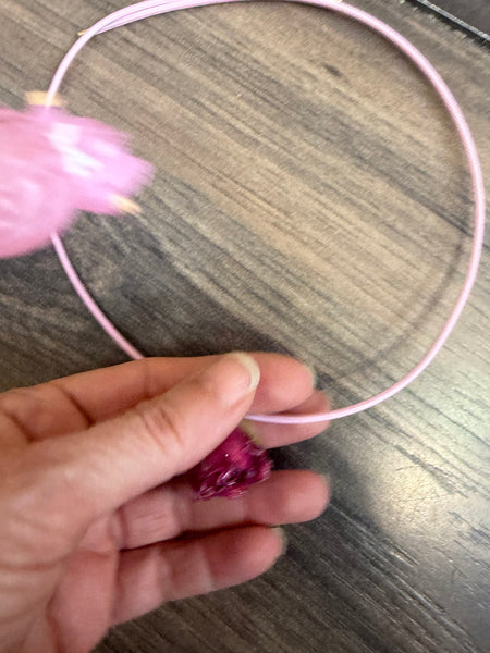 Collana magnetic con charm rosa essiccata fuxia cordino vari colori
