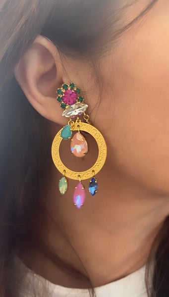 Coppia orecchini principessa glam Gipsy Circle Multicolor