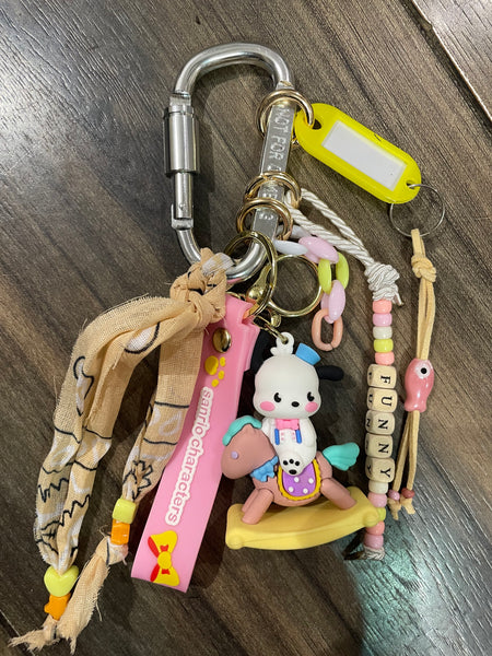 Pimp your Bag Keychain charms per borsa e portachiavi Pochacco cavalluccio a dondolo