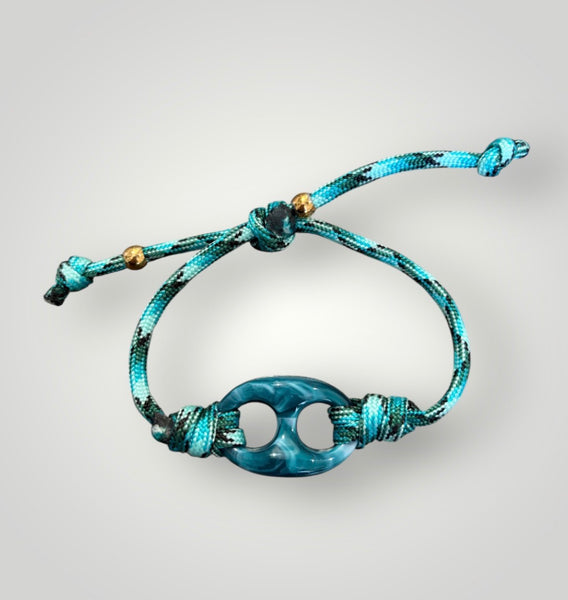 Bracciale Marine Florida chain  regular  centrale Ottanio  marmorizzato cordino in vari colori
