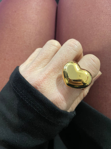 Anello regolabile cuore puff