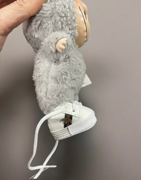 Scarpine in pelle bianche  con ape  per  Labubu