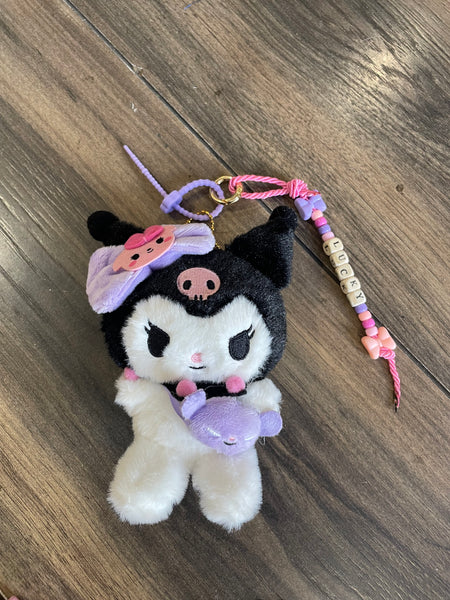 Portachiavi e applique borsa Pimp your Bag Kuromi Bag mostrino  in peluche