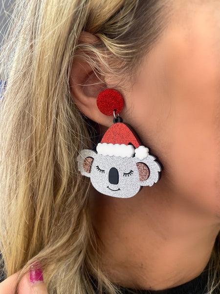 Coppia orecchini koala Natale Christmas Edition