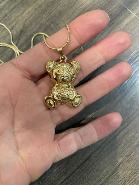 Collana lunga con orsacchiotto teddy bear due varianti colore