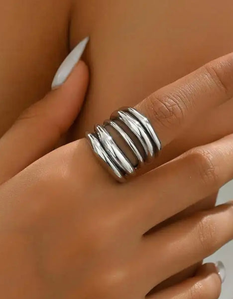 Anello Adele alto 5 fasce due varianti colore