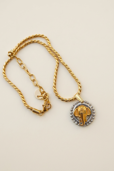 Collana botteguccia elefante medaglia piccola