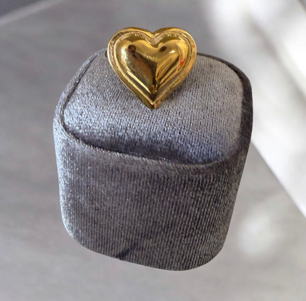 Anello regolabile cuore puff