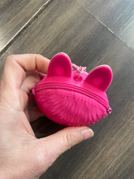 Portamonete applique borsetta Labubu Fuxia