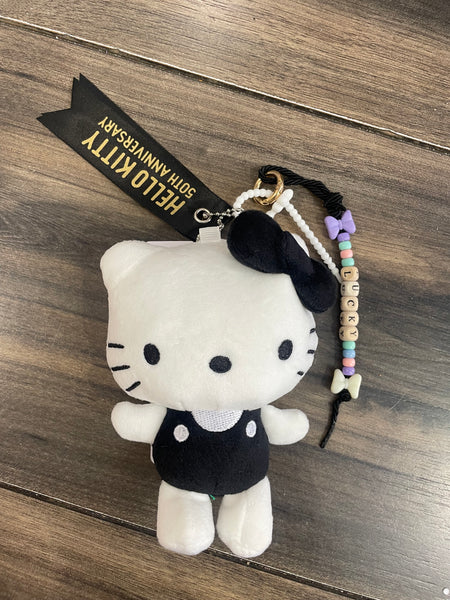 Portachiavi applique e charms borsa hallo kitty peluche 50 esimo bianco e nero Pimp your Bag