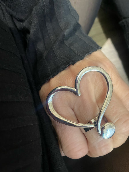 Anello regolabile cuore Big due varianti colore