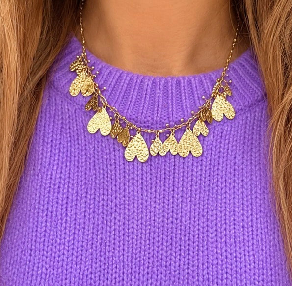 Collana gitana cuori e crystal vari colori