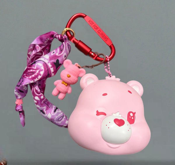 Pimp your bag testa orsetto del cuore  portaoggetti rosa