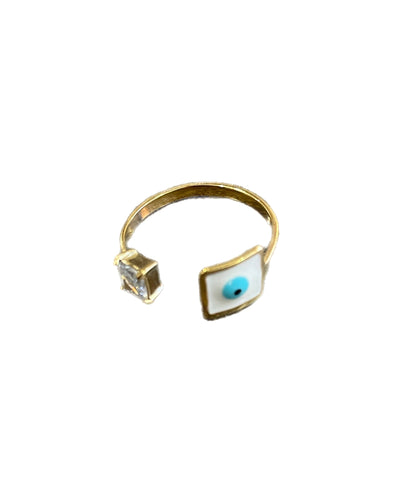 Anello delle isole Mykonos  occhio greco e punto luce
