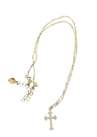 Collana Croce piccola pavettata due varianti colore