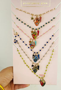 Collana principessa glam remedios corazon cuore anatomico vari colori