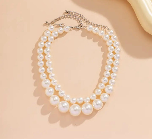 Collana Shirley doppia perle maxi medium e large