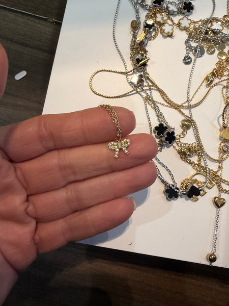 Collana mini fiocco crystal