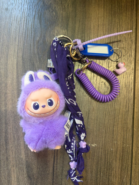 Pimp your bag portachiavi per borsa Mini Labubu Pin for Love Viola T