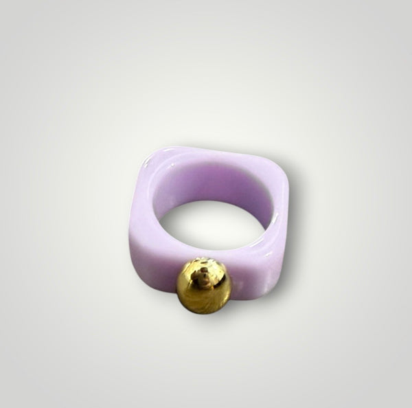 Anello resina fascia quadrata con pietra  l’anello sceglie dove andare vari colori
