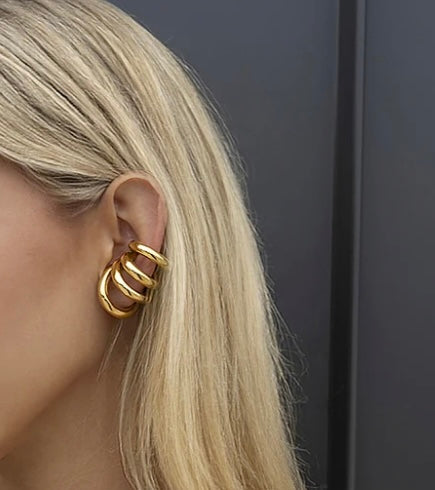 Earcuff Ariela multicerchi unito due varianti colore