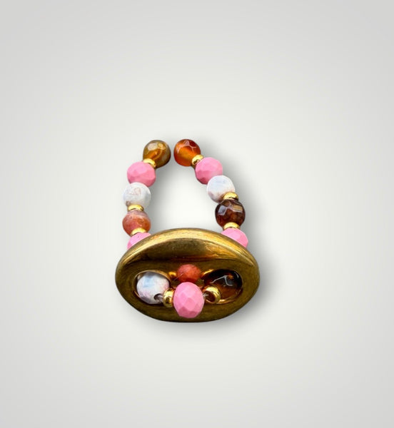 Anello Colors ovale chain e cristalli