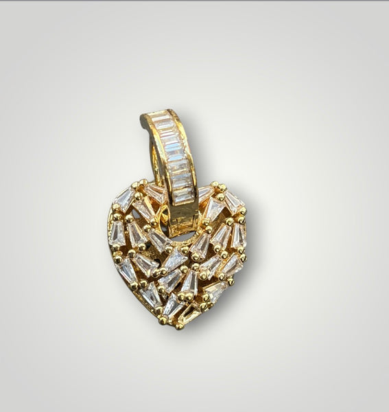 Mono orecchino cuore baquette cristallo
