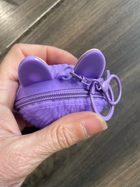 Portamonete applique borsetta Labubu viola