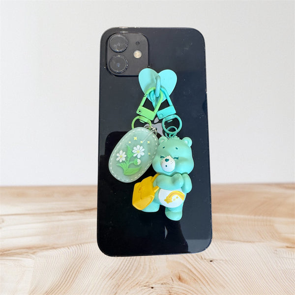 Pimp your phone  orsetto del cuore verde acqua con borsetta