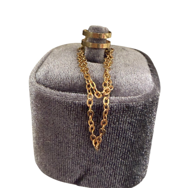 Mono earcuff doppio con catenina