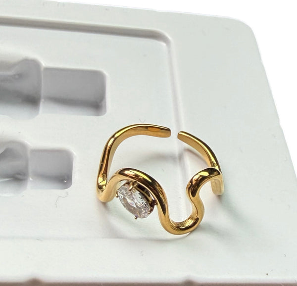 Anello Adele   punto luce ondulato due varianti colore