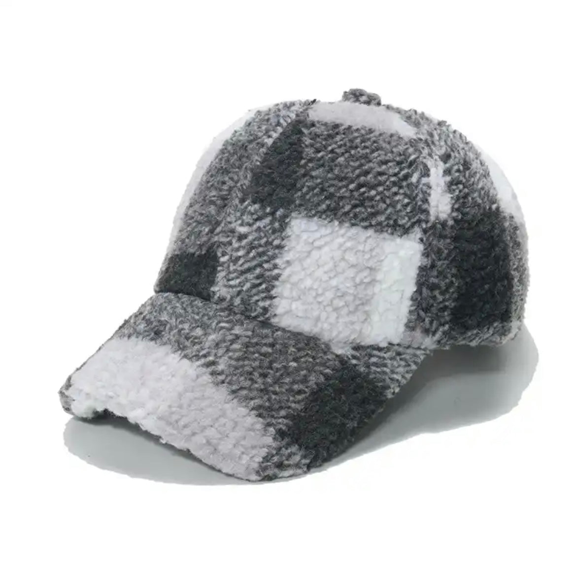 Cappello baseball teddy fantasy quadrettoni Toni del grigio nero
