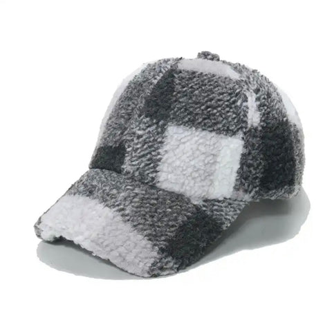 Cappello baseball teddy fantasy quadrettoni Toni del grigio nero