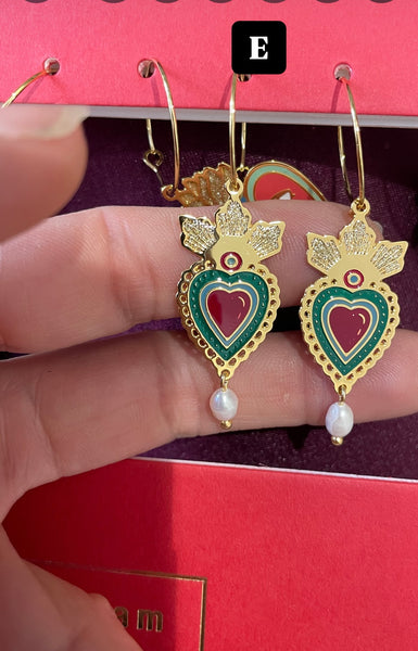 Coppia Orecchini principessa glam cuore sacro Gilda