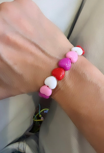 Bracciale colors Beads giro cuori small effetto lucido colori strong
