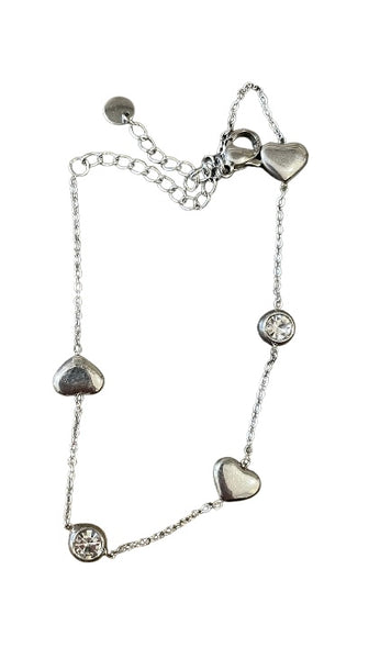 Bracciale cuori puff e punti luce  due varianti colore