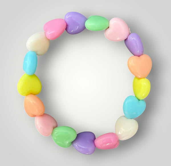 Bracciale colors Beads giro cuori small effetto lucido