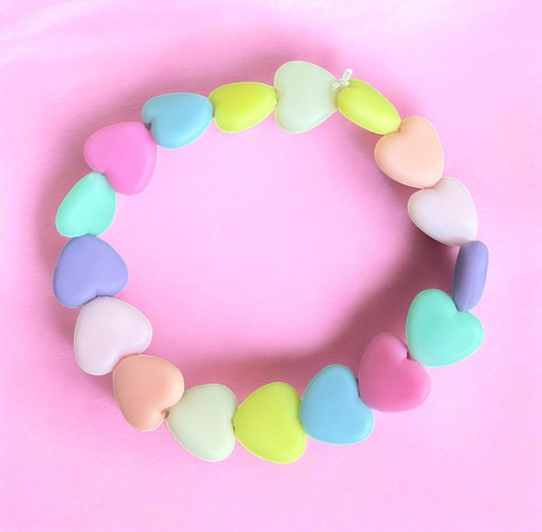 Bracciale colors Beads giro cuori small effetto opaco