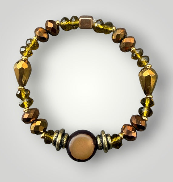 Bracciale Colors labyrinth con pietra in legno