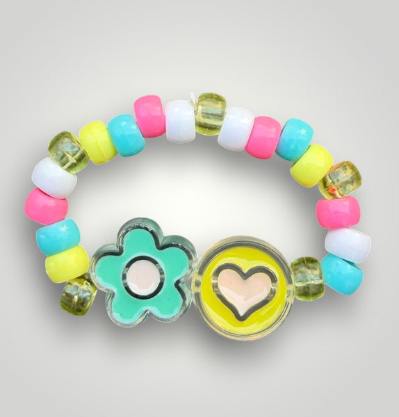 Bracciaie Colors pony Beads Fiore e Cuore vari colori