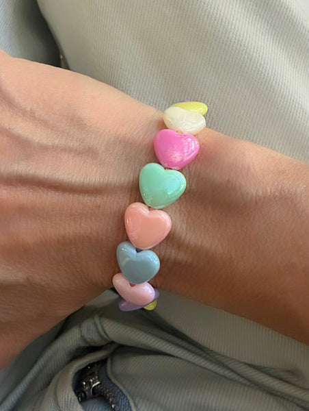 Bracciale colors Beads giro cuori small effetto perlato