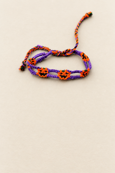 Bracciale Macrame zucche di Halloween anche con colori personalizzabili