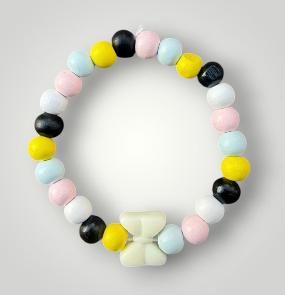 Bracciale colors con fiocco bianco