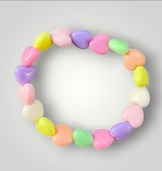Bracciale colors Beads giro cuori small effetto lucido colori pastello senza il celeste