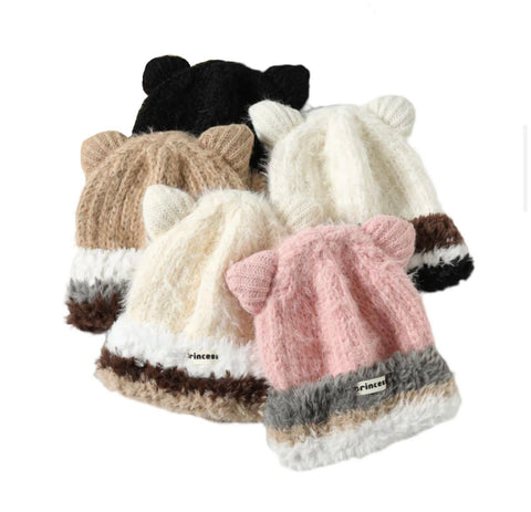 Berretto cappello cuffia orecchie da gatto vari colori