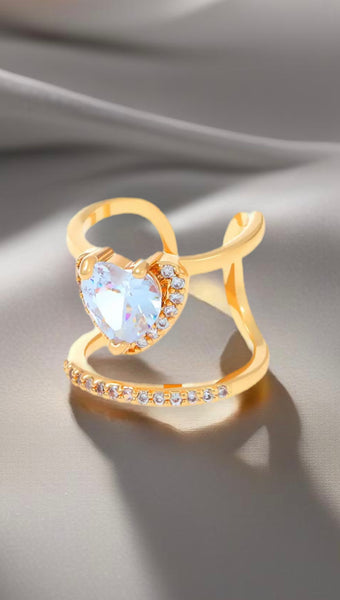 Anello Melory per unghia crystal cuore diadema