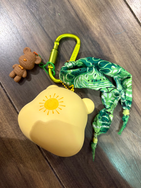 Pimp your bag testa orsetto del cuore  portaoggetti giallo